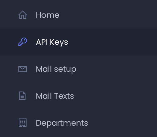 API Keys in Test Center